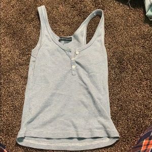 Brandy Melville Cropped blue stripped crop top